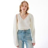 リネンボレロニットカーディガン IVORY