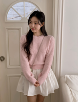 Fruit Boucle Crop Wool Round Knit (8color)