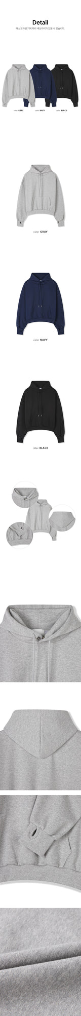 Snap warmer crop hood t-shirts(3color)