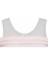 Rosina Sheer Ruched Off-Shoulder Layered Sleeveless Top Pink