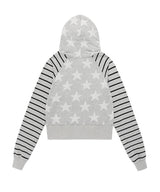 W RAGLAN STAR ZIP UP HOODIE GREY(CV2FFFM482A)