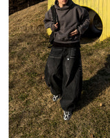 Urban crop high-neck fleece hoodie