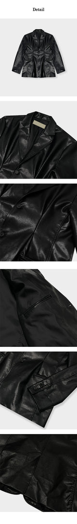 [F/W] ピンタックレザーブレザー