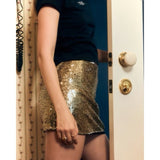EVIE glint MINI SKIRT GOLD