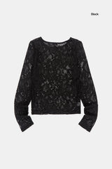 Raum lace pattern see-through long sleeve