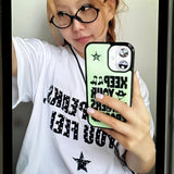 シーレタリングドットオーバーフィットTシャツ (2color)