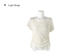 Mad Off-Shoulder Short Sleeve Mesh Lace Sleeveless Set