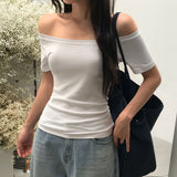 [MADE] ミューズスリムフィットオフショルダーショートスリーブTシャツ