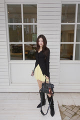 Elise Knitwear Pleats Skirt Cardigan Two-Piece