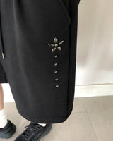 Scent U Studded Pintuck Banding Bermuda Sweatpants