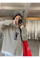 Lace Detail Stripe Long Sleeve Knitwear