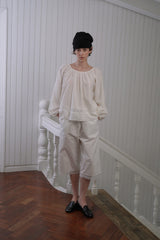 Trim lace pants_ivory
