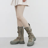 Ned Buckle Suede Middle Boots