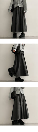 Hicknylon flare long skirt