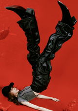 LINE LEATHER PANTS
