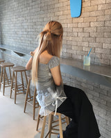 レースシャーリングスカートパンツ