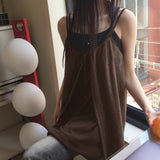 Koachi Vintage Lace Slit Layered Mini Dress