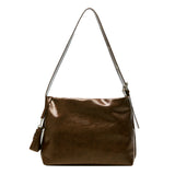 [SET] Medium Buckle Hobo Shoulder Cross Bag _ Brown