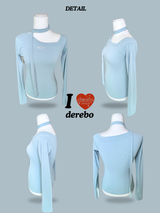 Sky Choker Unbalanced Off-Shoulder Long Sleeve T-Shirt
