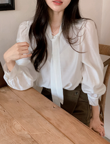 [SHOPPERMADE] MK Modal Puff Tie Blouse (3color)