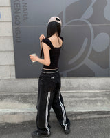 (Unisex) トラックデニムパンツ
