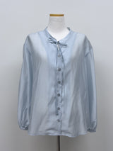 Tony See-through Wrap Balloon Fit Blouse