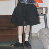 FAITH FADE Noir - Basic Wide Bermuda Pants