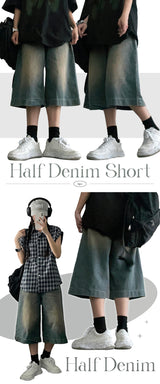 Duffel vintage washed Bermuda denim shorts