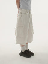 Piker snap cargo bermuda pants -3C