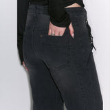 beads details denim jeans