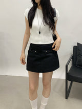 Shannon Cap Sleeveless Ribbed Short Sleeve Knit T-shirt
