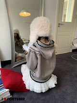 Jacquard Isle Hooded Knitwear Zip-Up Cardigan