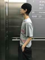トライイングレタリングクロップ半袖Tシャツ 4C