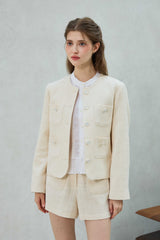 CHERISH TWEED JACKET / WHITE