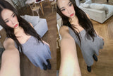 wool twisted knit sleeveless dress
