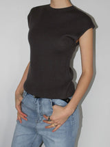 CASHMERE CAP SLEEVE KNIT