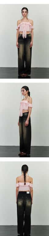 ROSALIE FRILL TOP pink