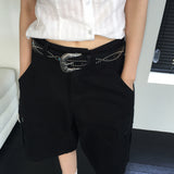 botzn western cubic gemstone stud wide leather belt
