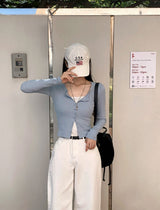[BELLIDE MADE] Round Rib Slim Fit Cardigan