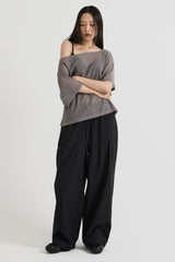 ニットワンショルダーTシャツ, Charcoal