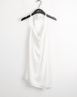 Chiter draped halter strap long tank top sleeveless