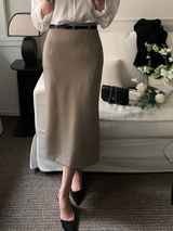 Lavin H-line Slit Long Skirt / 4 colors