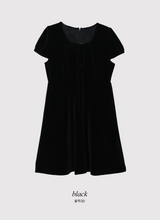 [SHOPPERMADE] Velvet Puff Mini Dress