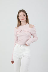 Layered Twist T-shirt Sleeveless Set Pink