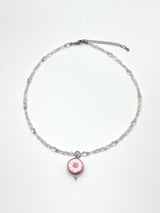 MADE pink donut necklace