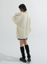 Wing angora touch knit