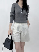 Agnelli 3/4 pintuck shorts