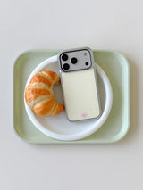 [Magsafe] バタークリームシルバーグラスバンパーケース