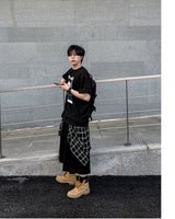 Lever Check Layered Bermuda Pants