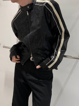 [CROP ITEM] バイカーラインレザージャケット